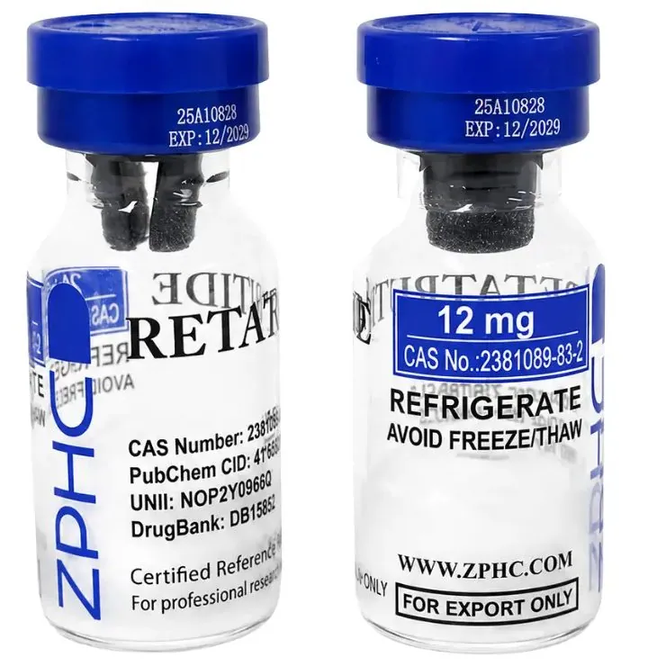 ZPHC Retatrutide vials with labels