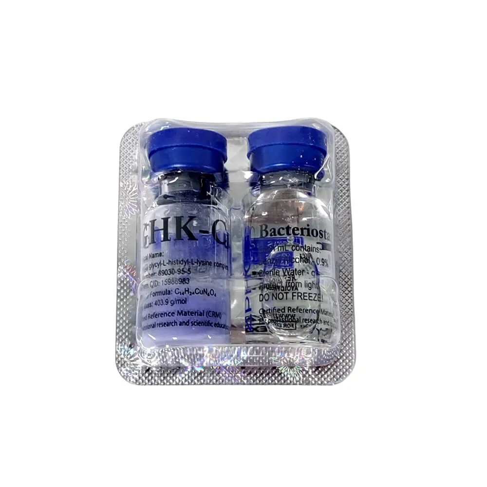 Флаконы GHK-Cu и растворитель ZPHC крупным планом